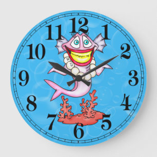 Funny Mode Diva Fish Wall klok