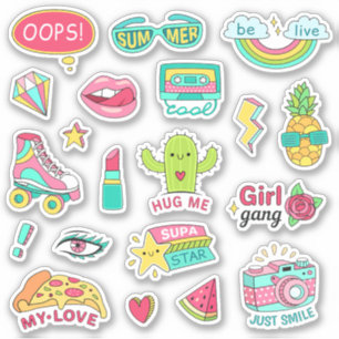 Funny Mode Teenage Girl Colorful Cute Cartoon Sticker
