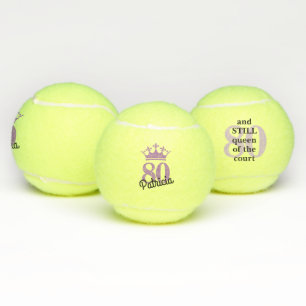 Funny Modern 80th Birthday Court Queen Tennisballen