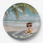 Funny Modern Dog Beach Afstuderen Papier Bord (Voorkant)