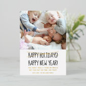 Funny Modern Happy New Year Holiday Kaart (Staand Voorkant)