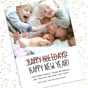 Funny Modern Happy New Year Holiday Kaart