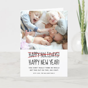 Funny Modern Happy New Year Holiday Kaart