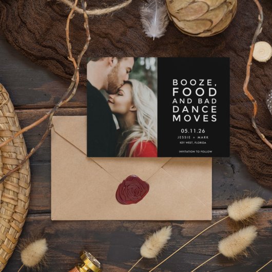 Funny Modern Photo Wedding Save the Date Aankondiging