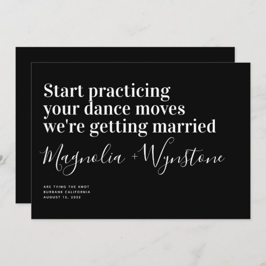 Funny Modern Typography Wedding Save the Date (Voorkant / Achterkant)