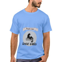 Funny Moderne Mannen Love Cats Blue Black