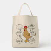 Funny Moeder Hen Advice Grocery Tote Bag (Achterkant)