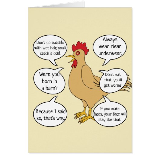 Funny moeder Hen Advice Moederdag (Voorkant)