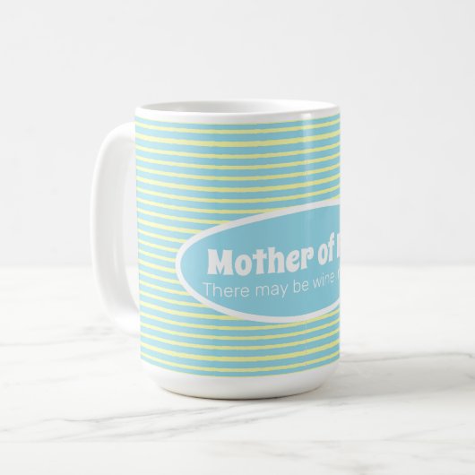 Funny Moeder van Big Family Pastel Stripe Custom Koffiemok (Voorkant links)