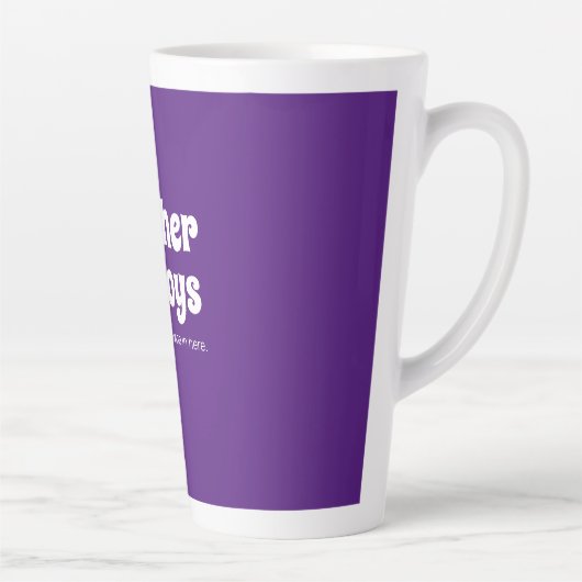 Funny Moeder van Boys Bright Paars Latte Mok (Rechts)