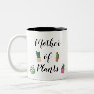 Funny Moeder van Planten Plant Lady Gardener Tweekleurige Koffiemok