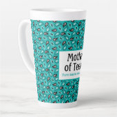 Funny Moeder van Tiener Aqua Paisley Latte Mok (Linkerhoek)