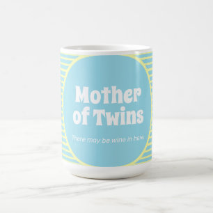 Funny Moeder van Twins Pastel Stripes Coffee Mok
