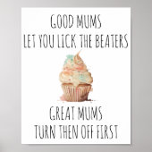 Funny Moederdag Baking Lovers Poster (Voorkant)