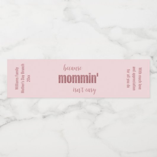 Funny Moederdag Brunch Party Water Flactle Label Waterfles Etiket (Enkel label)