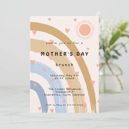 Funny Moederdag Brunch Rainbow Kaart (Staand voorkant)