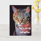 Funny Moederdag Judgmental Cat Kaart (Gele Bloem)