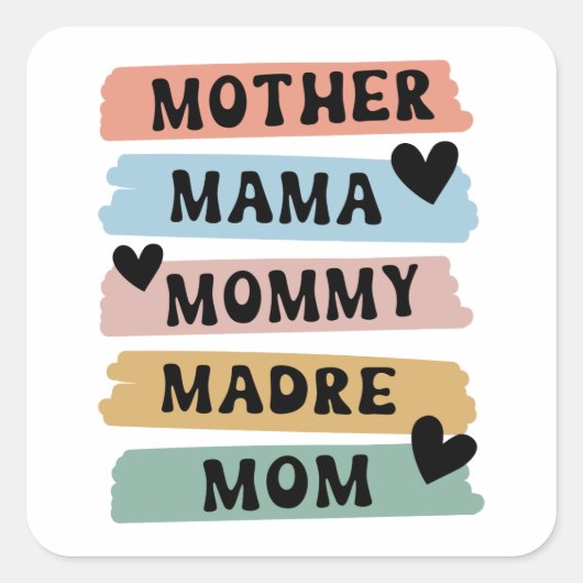 Funny Moederdag mama mama mama Vierkante Sticker (Voorkant)
