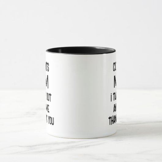 Funny Moederdag Quote Modern Black and White Mok (Midden)