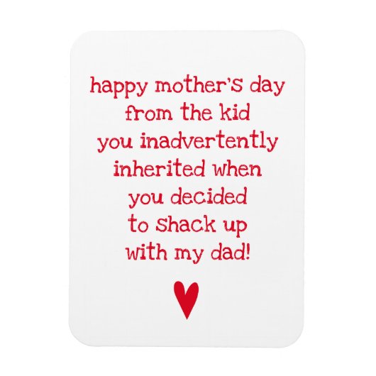 Funny Moederdag Quote voor Bonus Mam Magneet (Verticaal)