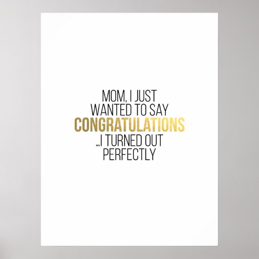 Funny Moederdag Quote voor MOM Poster (Voorkant)
