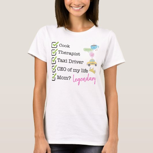 Funny Mom Checklist T-shirt (Voorkant)