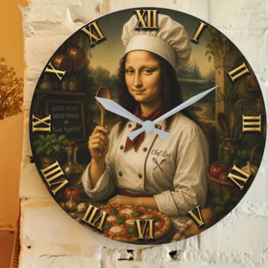 Funny Mona Lisa Chef Kitchen Decor Grote Klok