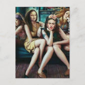 Funny Mona Lisa met haar vriendenkoppet Briefkaart (Voorkant)