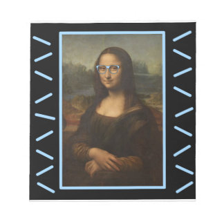 Funny Mona Lisa nerd glas Notitieblok