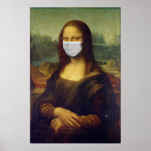 Funny Monalisa Wears Coronavirus Facial Masker Poster
