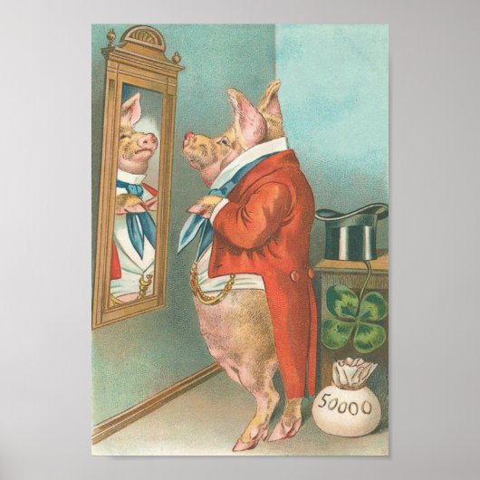 Funny Money Pig Poster (Voorkant)