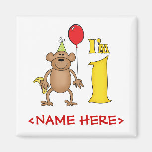 Funny Monkey 1st Birthday Magneet