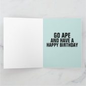FUNNY MONKEY ANNIVERSAIRE CARTE SURTAILLÉE (Intérieur)
