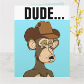 FUNNY MONKEY ANNIVERSAIRE CARTE SURTAILLÉE (Fleur jaune)