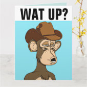 FUNNY MONKEY BIRTHDAY OVERGEZIEN KAART (Gele Bloem)