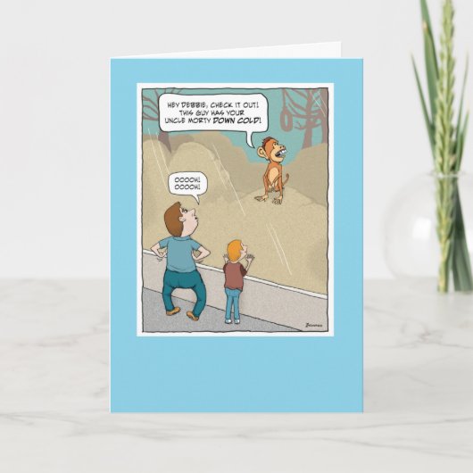 Funny Monkey Business Birthday Kaart (Voorkant)