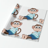 Funny Monkey Cadeaupapier (Uitgerold)