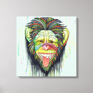 Funny Monkey Canvas Afdruk