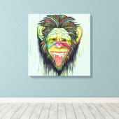 Funny Monkey Canvas Afdruk (Insitu (Houten vloer))