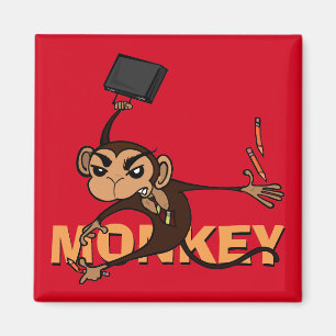 FUNNY MONKEY CARRÉ MAGNET