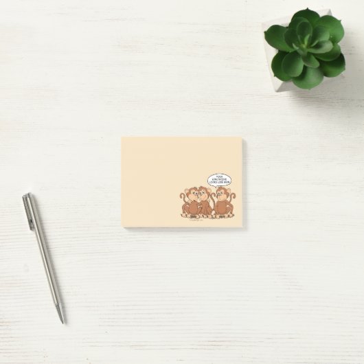 Funny Monkey Cartoon Design Post-it® Notes (Kantoor)
