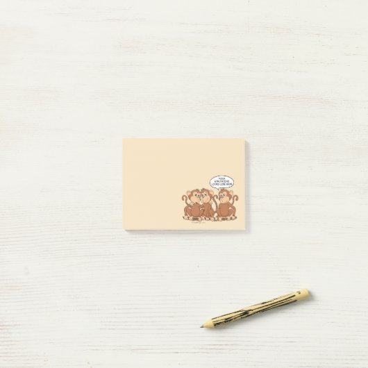 Funny Monkey Cartoon Design Post-it® Notes (Op bureau)