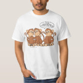 Funny Monkey Cartoon Design T-shirt (Voorkant)
