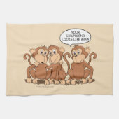 Funny Monkey Cartoon Design Theedoek (Horizontaal)