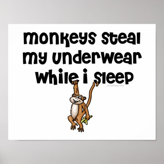 Funny Monkey Cartoon Joke Poster (Voorkant)