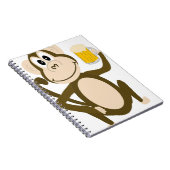 Funny Monkey Drink Beer Cartoon Notitieboek (Rechterzijde)