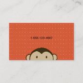 Funny Monkey Face | Cute Cartoon Visitekaartje (Achterkant)