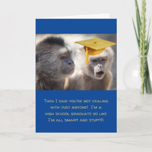 Funny Monkey Happy Afstuderen Wenskaart Kaart