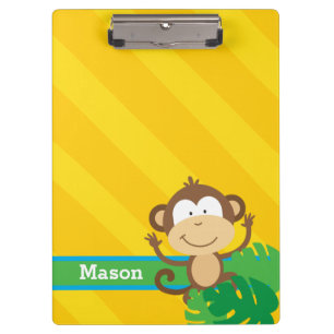 Funny Monkey in het Oerwoud gepersonaliseerde klem Klembord