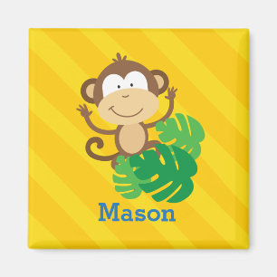 Funny Monkey in het Oerwoud Personalized Magnet Magneet